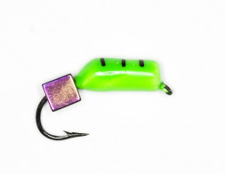 Мормышка вольфрамовая Condor Столбик с кубиком Хамелеон зеленый, 1,5 мм 15 шт