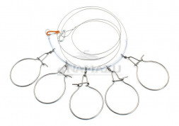 Кукан Namazu металлический трос 3,0 м, d-2 мм 5 круглых карабинов уп. чехол